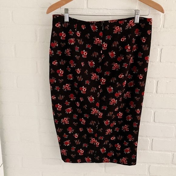 Zara Midi skirt Y2K Ruched Dark Floral Roses Black Red Dark romantic Fairy M - Picture 14 of 16